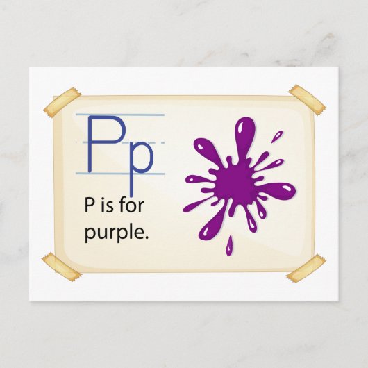 Buchstabe P Postkarte (Vorderseite)