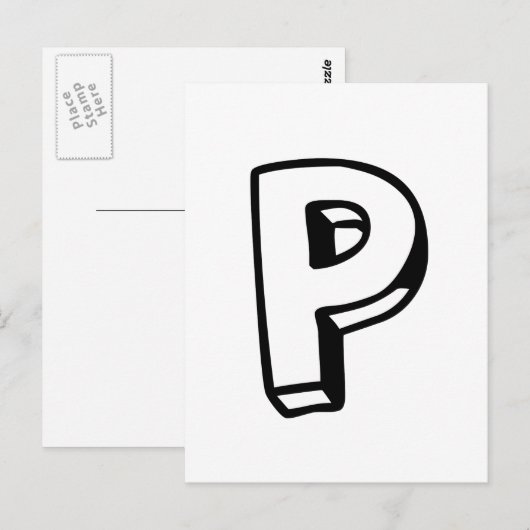 Buchstabe P Postkarte (Vorne/Hinten)