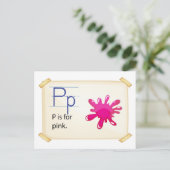 Buchstabe P Postkarte (Stehend Vorderseite)