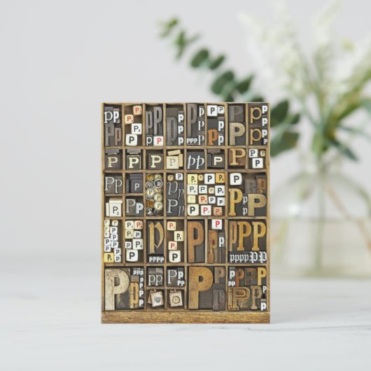 Buchstabe P Postkarte (Stehend Vorderseite)