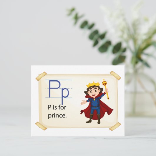 Buchstabe P Postkarte (Stehend Vorderseite)