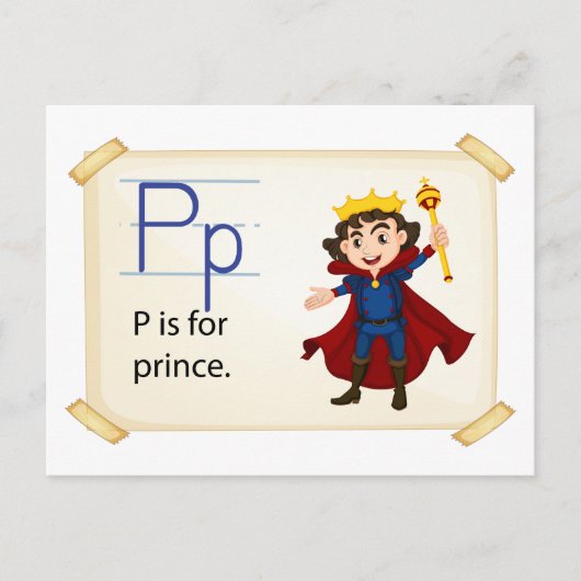 Buchstabe P Postkarte (Vorderseite)