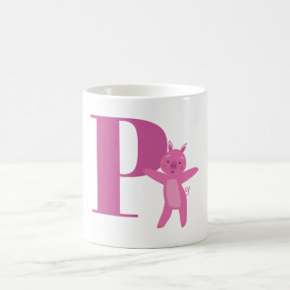 Buchstabe P u. Schwein Kaffeetasse
