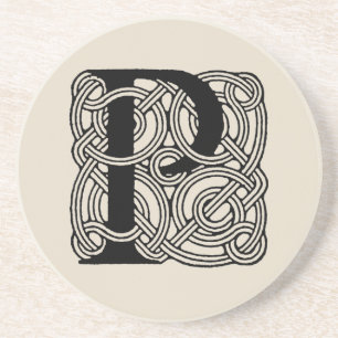 Buchstabe P Vintage Knotentonografie Getränkeuntersetzer