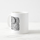 Buchstabe P Vintage Knotentonografie Kaffeetasse (Vorderseite Links)