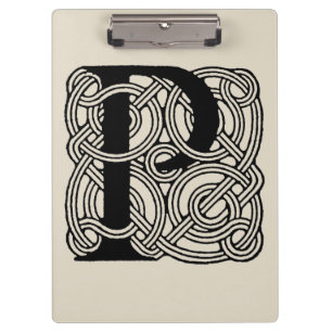 Buchstabe P Vintage Knotentonografie Klemmbrett