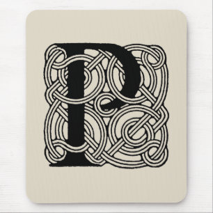 Buchstabe P Vintage Knotentonografie Mousepad