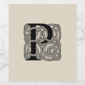 Buchstabe P Vintage Knotentonografie Weinetikett (Einzelnes Label)