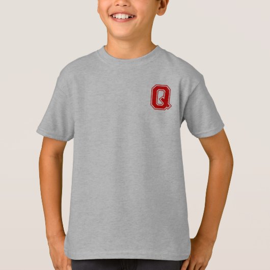 Buchstabe Q - Anfangsname Alphabet Monogramm T-Shirt (Vorderseite)