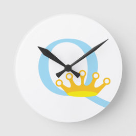 Buchstabe Q Anfangszeit Runde Wanduhr
