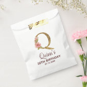 Buchstabe Q Gold Monogramm Blush Rosa Rosen Geschenktütchen (Versiegelt)