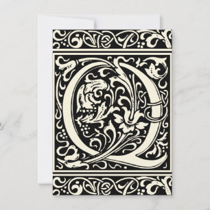Buchstabe Q Mittelalterliche Monogramm-Kunst Art N Einladung