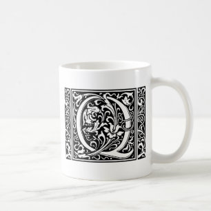 Buchstabe Q Mittelalterliche Monogramm-Kunst Art N Kaffeetasse