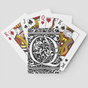 Buchstabe Q Mittelalterliche Monogramm-Kunst Art N Spielkarten