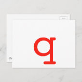 Buchstabe q postkarte (Vorne/Hinten)