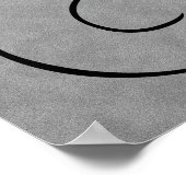 Buchstabe Q, Schwarzes Plakat für das gotische Mon (Ecke)