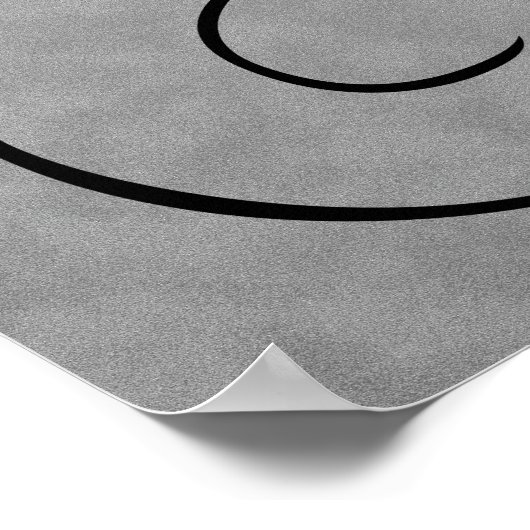 Buchstabe Q, Schwarzes Plakat für das gotische Mon (Ecke)