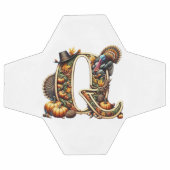 Buchstabe Q Thanksgiving-Style Truthahn Fußball (Flach)
