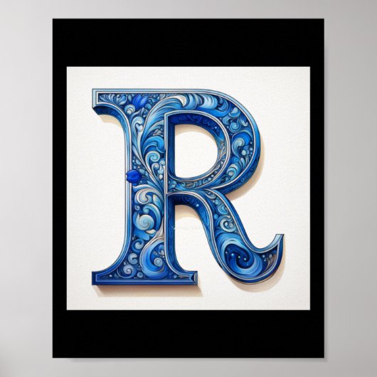 Buchstabe R -2 - Aufkleber Poster (Vorne)