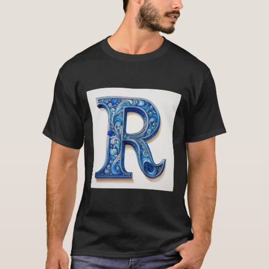 Buchstabe R -2 - Aufkleber T-Shirt (Vorderseite)