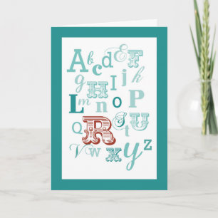 Buchstabe R Anfangsname Alphabet Geburtstag Aquama Karte