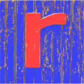 Buchstabe r aufkleber (Vorderseite)