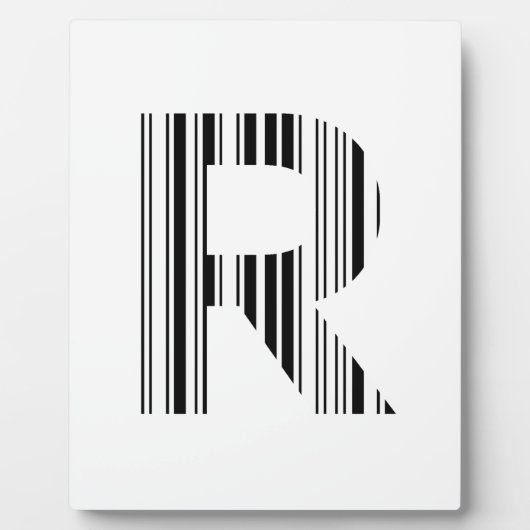 BUCHSTABE R BARCODE Erstes Anfangsbarcode-Muster Fotoplatte (Vorderseite)