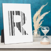 BUCHSTABE R BARCODE Erstes Anfangsbarcode-Muster Fotoplatte (Seite)