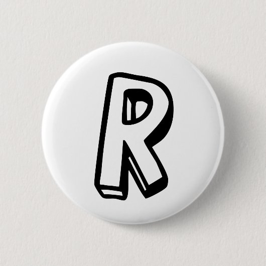 Buchstabe R Button (Vorderseite)