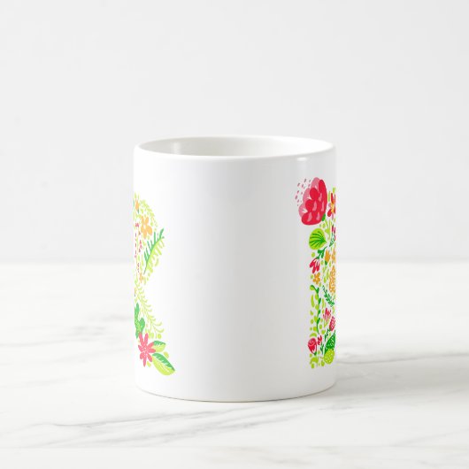 Buchstabe R in Blume Tasse (Mittel)