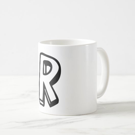 Buchstabe R Kaffeetasse (VorderseiteRechts)