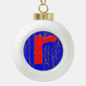 Buchstabe r keramik Kugel-Ornament (Vorderseite)
