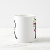 Buchstabe R mit Blumen Kaffeetasse (Mittel)