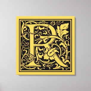 Buchstabe R Mittelalterliche Monogramm-Kunst Art N Leinwanddruck