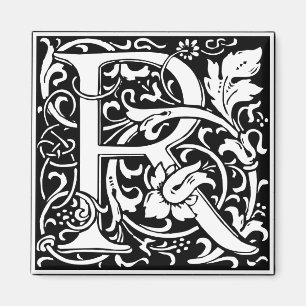 Buchstabe R Mittelalterliche Monogramm-Kunst Art N Magnet