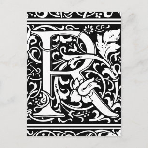 Buchstabe R Mittelalterliche Monogramm-Kunst Art N Postkarte