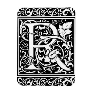 Buchstabe R Mittelalterliches Monogramm Vintage In Magnet