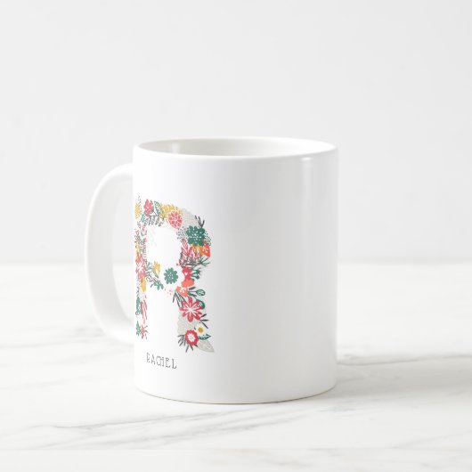 Buchstabe R | Monogramm-I-Tasse für den Blasenbrie Kaffeetasse (Vorderseite Links)