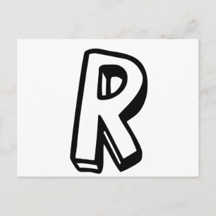 Buchstabe R Postkarte