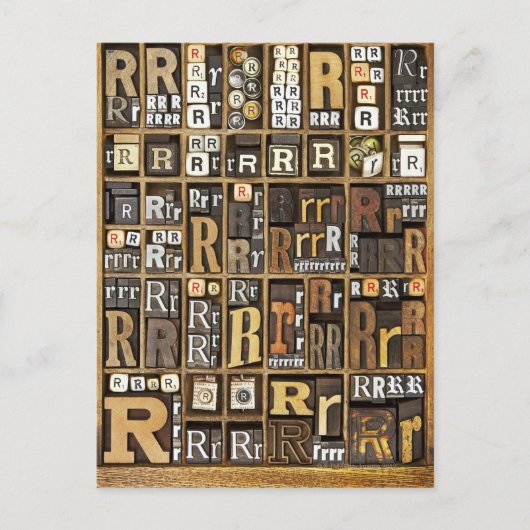Buchstabe R Postkarte (Vorderseite)