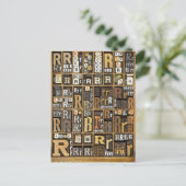 Buchstabe R Postkarte (Stehend Vorderseite)