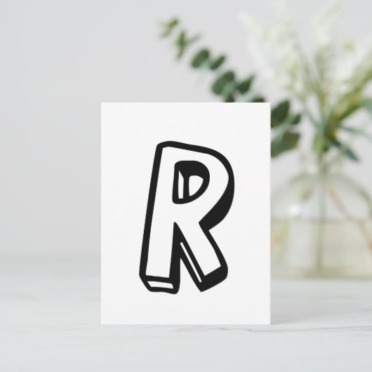Buchstabe R Postkarte (Stehend Vorderseite)