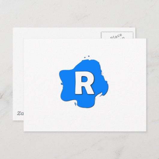 Buchstabe R Postkarte (Vorne/Hinten)