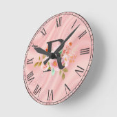 Buchstabe R Runde Wanduhr (Winkel)