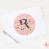 Buchstabe R Runder Aufkleber (Umschlag)