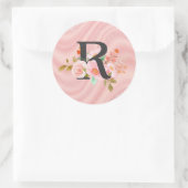 Buchstabe R Runder Aufkleber (Tasche)