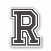 Buchstabe R Schriftart für sportliche Uni Aufkleber (Vorderseite)