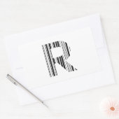 BUCHSTABE R STRICHCODE Erster Anfangsbuchstabe-Str Rechteckiger Aufkleber (Umschlag)