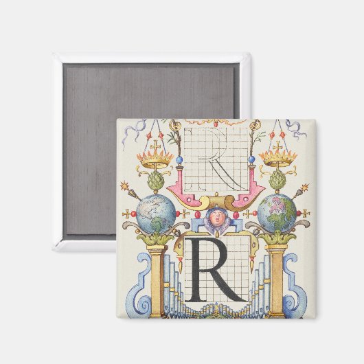 Buchstabe R von Mira Calligraphiae Monumenta Magnet (Vorderseite/Rückseite)