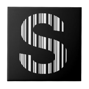 BUCHSTABE S BAR CODE Erstes Anfangsbuchstaben-Barc Fliese